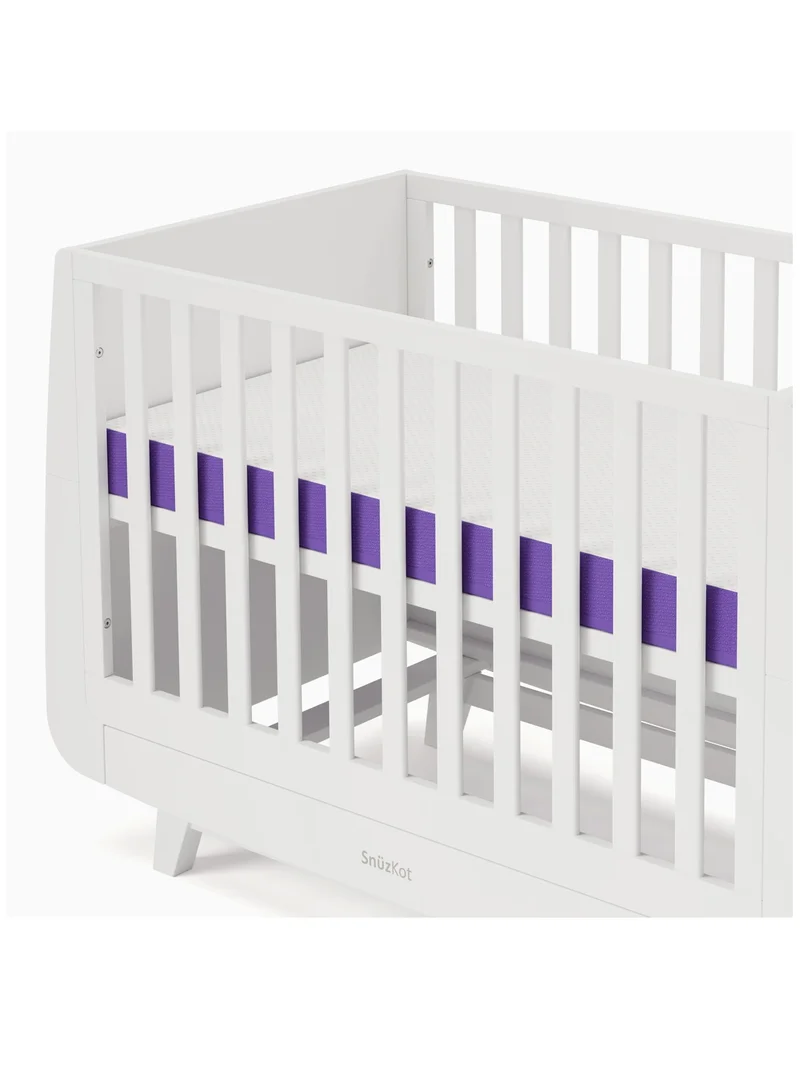 Snuz Surface Duo Dual Sided Infant Cot Bed Mattress Kot, 3D Breathable Surface, Waterproof Surface, Suitable From 0 To 4 Yrs, White/Purple, 68 X 117 X 11 Cm