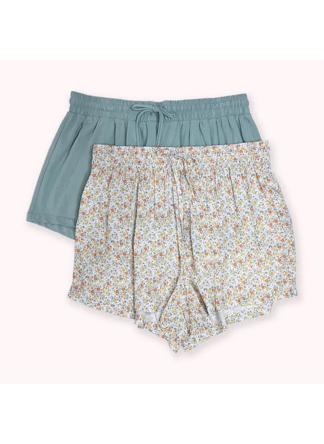 Aadaraya Set of 2 - Aadaraya Assorted Shorts with Drawstring Closure