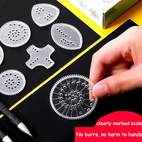 XFSAFDM 22PCS Spirograph Set for Kids, Magic Drawing Tool Kit, Creative Art Stationery for Children, Geometric Ruler for Learning and Fun, Perfect Gifts for 5-12 Year Olds - Image 4