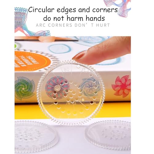 XFSAFDM 22PCS Spirograph Set for Kids, Magic Drawing Tool Kit, Creative Art Stationery for Children, Geometric Ruler for Learning and Fun, Perfect Gifts for 5-12 Year Olds - Image 5