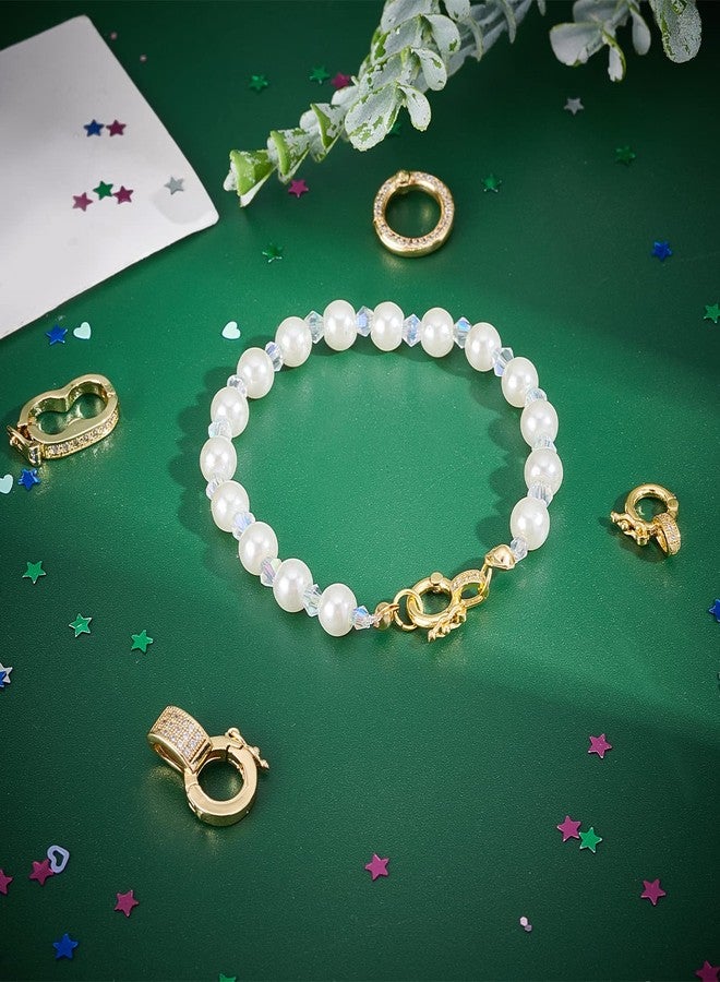 CHGCRAFT 8Pcs Fold Over Clasps Long-Lasting Plated Brass Micro Pave Cubic Zirconia Twister Clasps Interchangeable Bail Clasps for Jewelry Making - Image 4