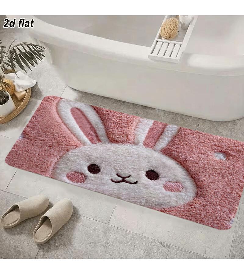 1pc Easter Themed Rabbit Print Bath Mat 24x36 Inch Synthetic Soft Texture Versatile Home Decor For Doorway Kitchen Outdoor Courtyard Seaside Beach - Image 5