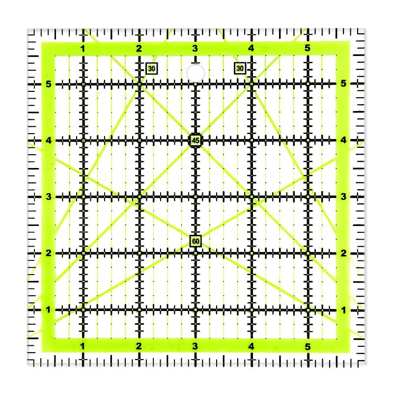 UOOU Quilting Ruler 6X6 1 Pack Square Quilting Rulers Fabric Cutting Ruler Acrylic Quilters Rulers Clear Mark for Easy Precision Cutting and Crafts Quilting and Sewing