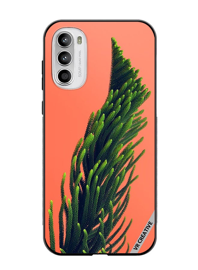 Protective Case Cover For Motorola Moto G82 Green Leafs Plant Poster Design Multicolour