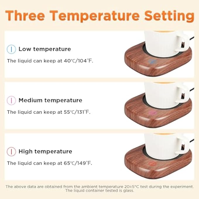كاست ويف سخان أكواب قهوة ذكي كهربائي مزود بثلاثة إعدادات لدرجة الحرارة، وإيقاف تشغيل تلقائي، مناسب للقهوة والكاكاو والحليب والشاي والماء، مناسب للمكتب والمنزل، بقطر 35 بوصة، قابس المملكة المتحدة، بدون كوب - Image 4