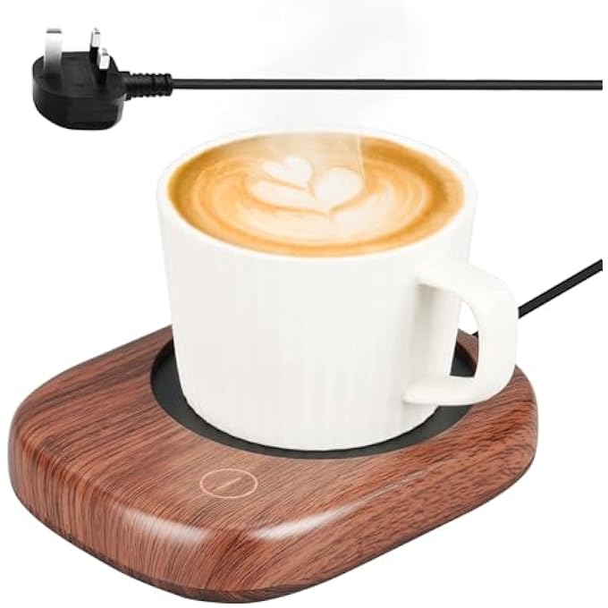 كاست ويف سخان أكواب قهوة ذكي كهربائي مزود بثلاثة إعدادات لدرجة الحرارة، وإيقاف تشغيل تلقائي، مناسب للقهوة والكاكاو والحليب والشاي والماء، مناسب للمكتب والمنزل، بقطر 35 بوصة، قابس المملكة المتحدة، بدون كوب - Image 1