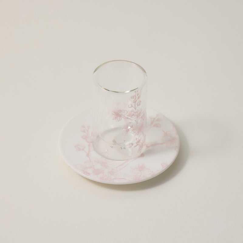 دلتي طقم أكواب شاي وفناجين قهوة سعودية زجاج وبورسلان أبيض 18 قطعة - Image 3