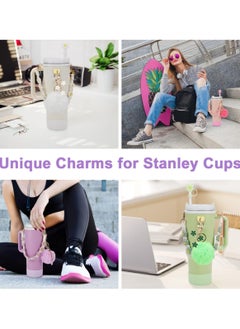 Generic Stanley Cup Accessories Set, Water Bottle Handle Strap, Silicone Stanley Cup Boot, Stanley Charms for Stanley Cup 40 oz Tumbler - Purple  - Image 4