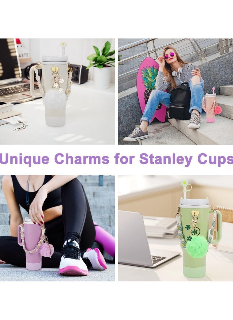 Generic - Stanley Cup Accessories Set, Water Bottle Handle Strap, Silicone Stanley Cup Boot, Stanley Charms for Stanley Cup 40 oz Tumbler - Purple - Image 1