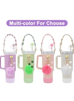 Generic Stanley Cup Accessories Set, Water Bottle Handle Strap, Silicone Stanley Cup Boot, Stanley Charms for Stanley Cup 40 oz Tumbler - Purple  - Image 5