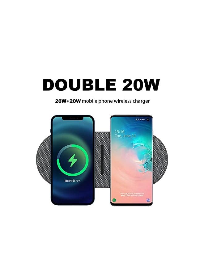 SYOSI - Dual 20W Wireless Charging Pad 2 In 1 Fast Wireless Charge Mat For Iphone 13 12 11 Pro Max Mini Se X Xs For Air Pods 3 2 Pro 15W Qi Wireless Charger Station - Image 1