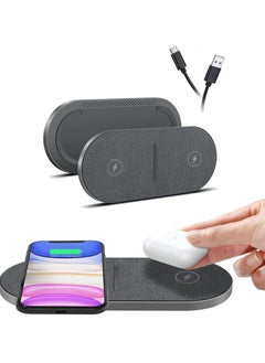 Dual 20W Wireless Charging Pad 2 In 1 Fast Wireless Charge Mat For Iphone 13 12 11 Pro Max Mini Se X Xs For Air Pods 3 2 Pro 15W Qi Wireless Charger Station