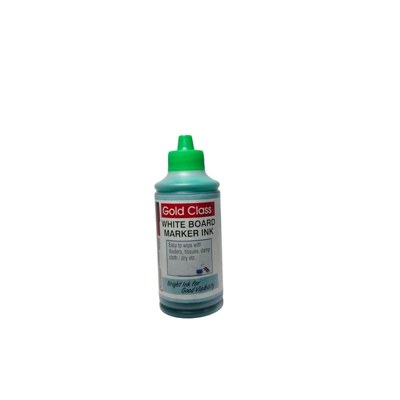 Gold Class White Board Marker Ink - 100 ML_PCK-01_Green| Suitable for White Board Surface |School Stationery |Easily Refill |Bold Green Color |Smudge Proof|Quick Drying |Indian Brand. - Image 1