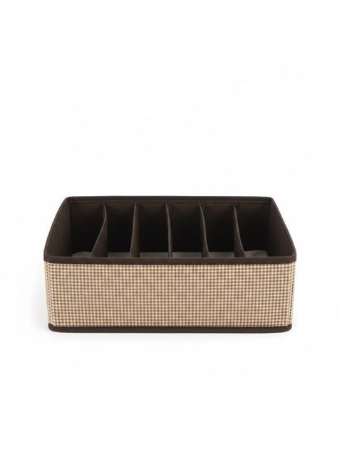 6 Grids Drawer Organizer - Foldable Fabric Underwear & Socks Divider - Closet Clothing Storage Box - Durable Mesh Organizer.