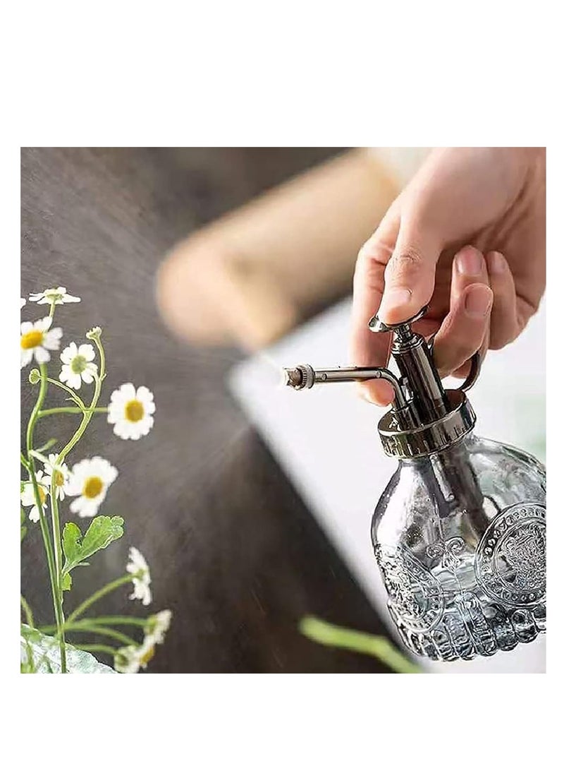 Furtey 200ml Glass Watering Can: Ergonomic Squeeze Spray Bottle for Plants/Flowers/Succulents, Indoor/Outdoor Gardening Tool with Leak-Proof Design & Modern Storage (Grey) - Image 1