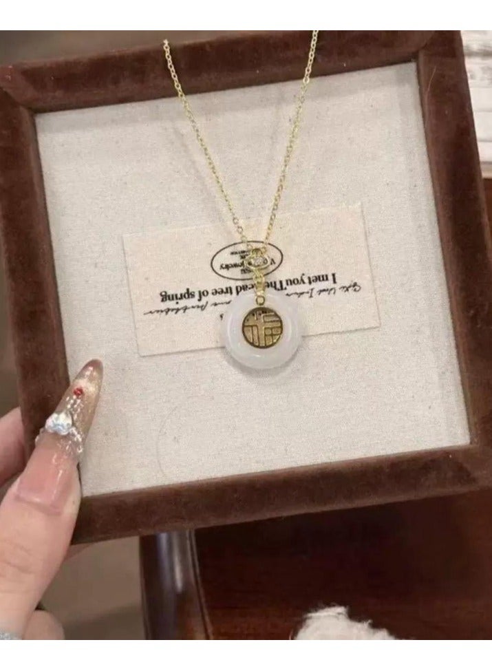 سيمهو سلسال نسائي عصري من الاستانلس ستيل مطلي باللون الذهبي - Image 3