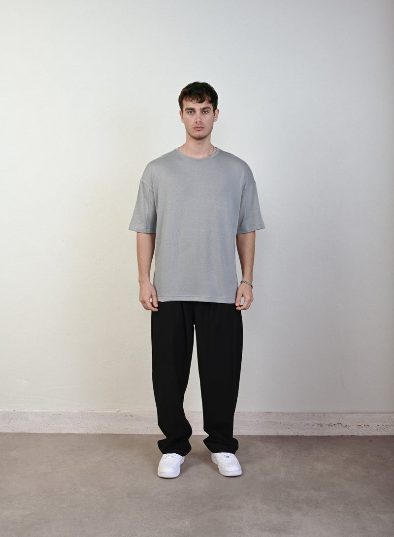 Marrakech Round Neck Casual T-Shirt for Men – Grey - Image 2