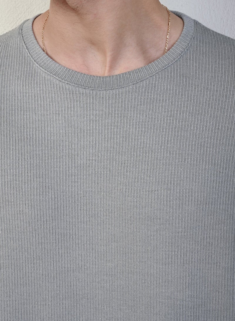 Marrakech Round Neck Casual T-Shirt for Men – Grey - Image 3