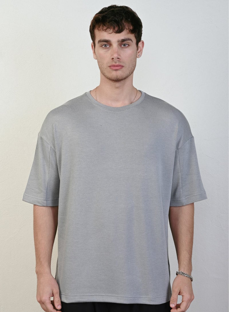 Marrakech Round Neck Casual T-Shirt for Men – Grey - Image 1