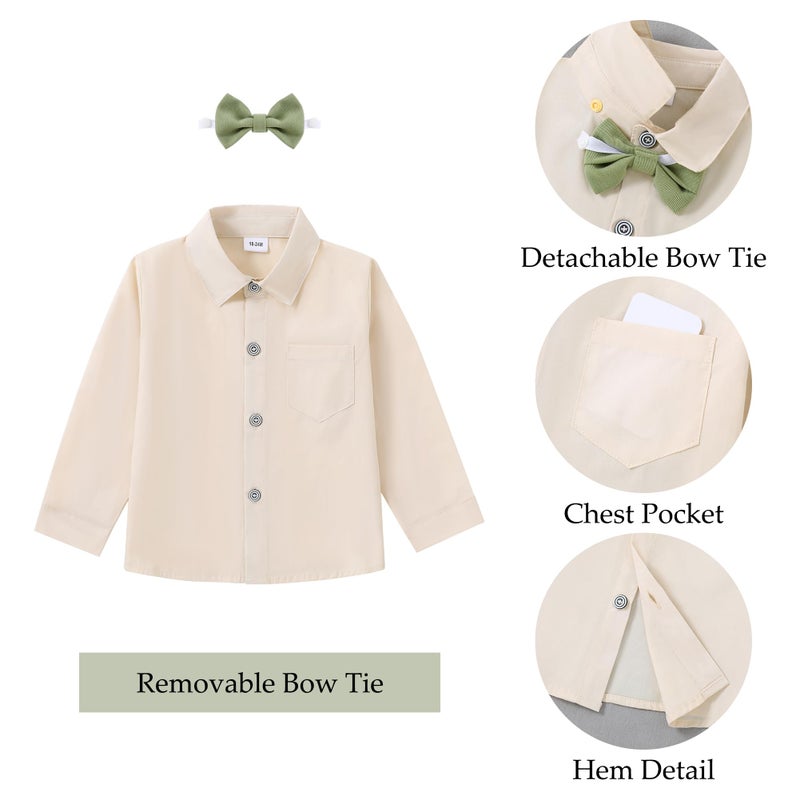 WESIDOM Toddler Boy Clothes Suit Formal Dress Shirt+Bowtie+Vest+Boutonniere+Suspender Pants Boys Gentleman Outfits Set - Image 2