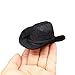 RillyRellow Dollhouse Cowboy Hat Miniature Cowboy Hat 16 Scale Miniature Soft Cowboy Mini Hat BrownBlack American Old West Hat for Dollhouse Craft Supplies 2PCS Black - Image 4