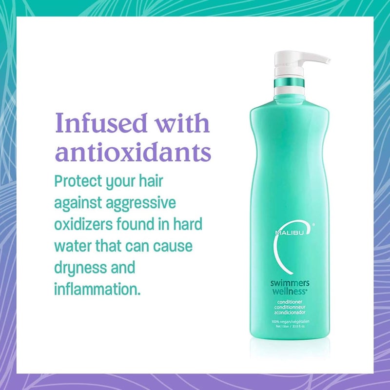 Malibu C Swimmers Wellness Conditioner - Moisturizing Conditioner for Swimmers, 33.8oz - Image 2