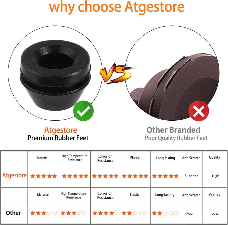 atgestore SMEV 50708 RV Cooktop Grate Grommets for Dometic Stove Top Parts Grate Rubber Grommets Replacemet RV Stove Parts top rubber bumpers Dometic Stove protector Range Grate Pads Rubber Feet 12 Pcs - Image 3
