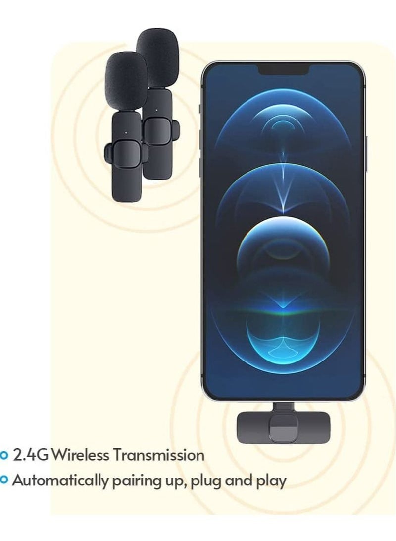Mini Wireless Clip-on Lavalier Microphone Omnidirectional Mic 2 Transmitter 1 Receiver with Wind Muff Type-C Port Replacement for Android Smartphone Live Stream Interview Video Conference - Image 4