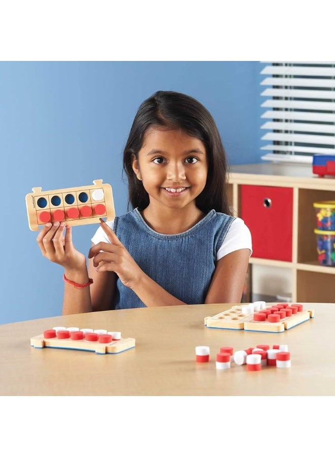 hand2mind Foam RekenRods Ten Frame Boards, Subitizing Math Games, Ten Frame Math Manipulatives, Counting Manipulatives, 10 Frame Math, Rekenrek for Kids Math (4 Ten Frames and 40 Math Counters) - Image 2