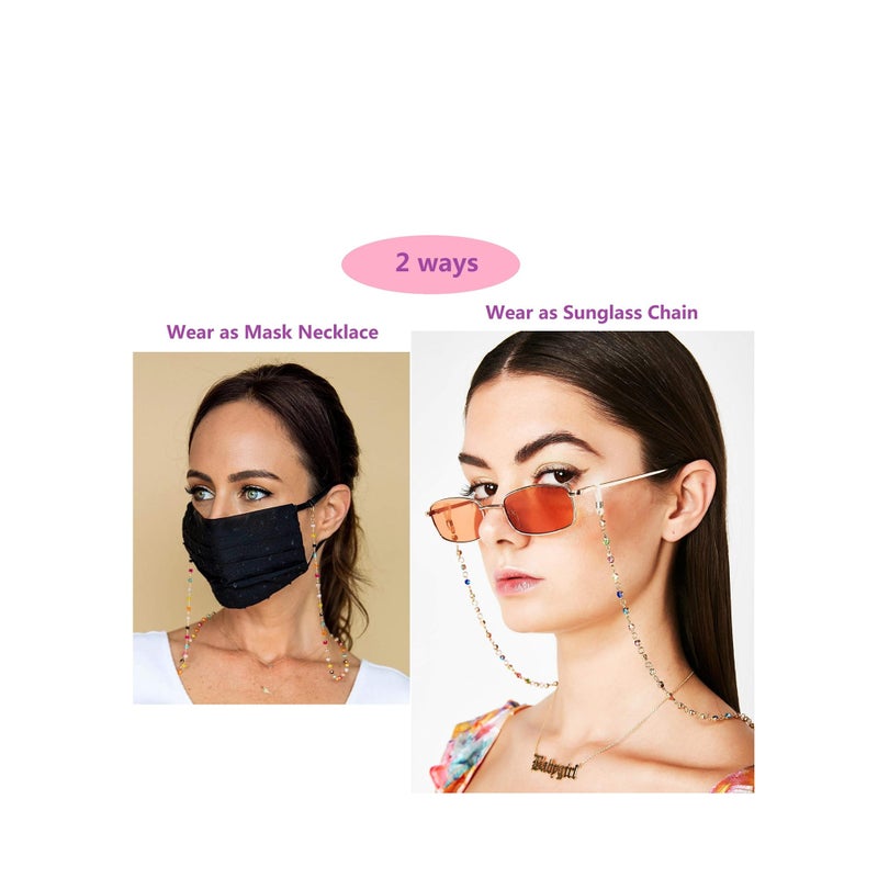 SOLARAE Colorful Beaded Eyeglass Chain Sunglass Holder Strap Eyeglass Necklace Chain Cord for Women - Image 2