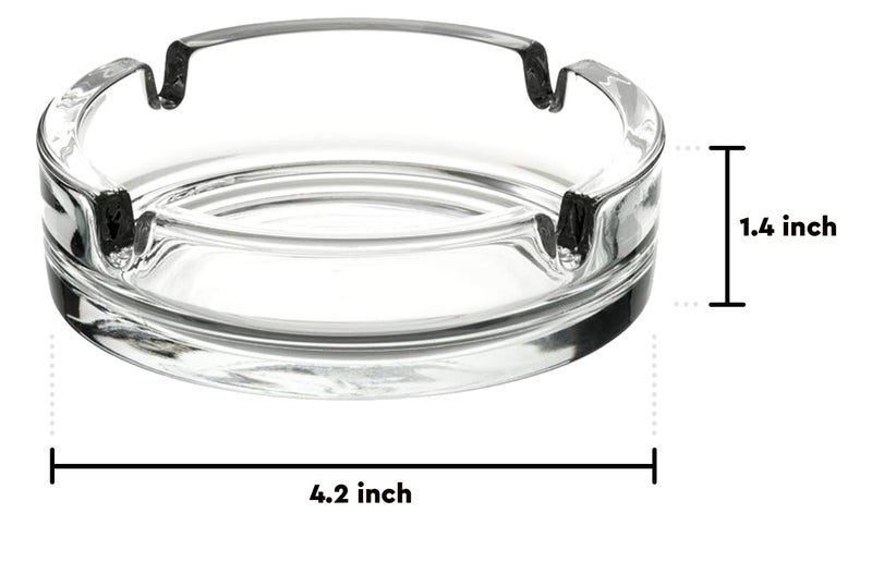Fargus Glass Ashtrays for Cigarettes, Portable Decorative Modern Ashtray for Home Office Indoor Outdoor Patio Use, Fancy Cute Cool Ash Tray, Pack of 2 (Clear) - Image 5