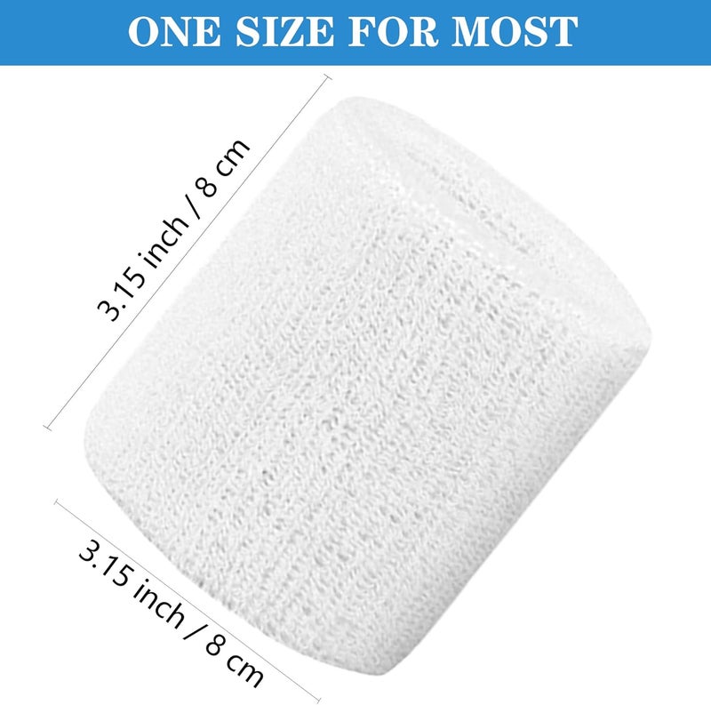 IMAGERIO 8 Pack Wrist Sweatbands Tennis Wrist Bands Absorbent Sweat Band for Men and Women, Breathable Cotton Sweatbands for Working Out, Football, Basketball, Running Athletic Sports - Image 2