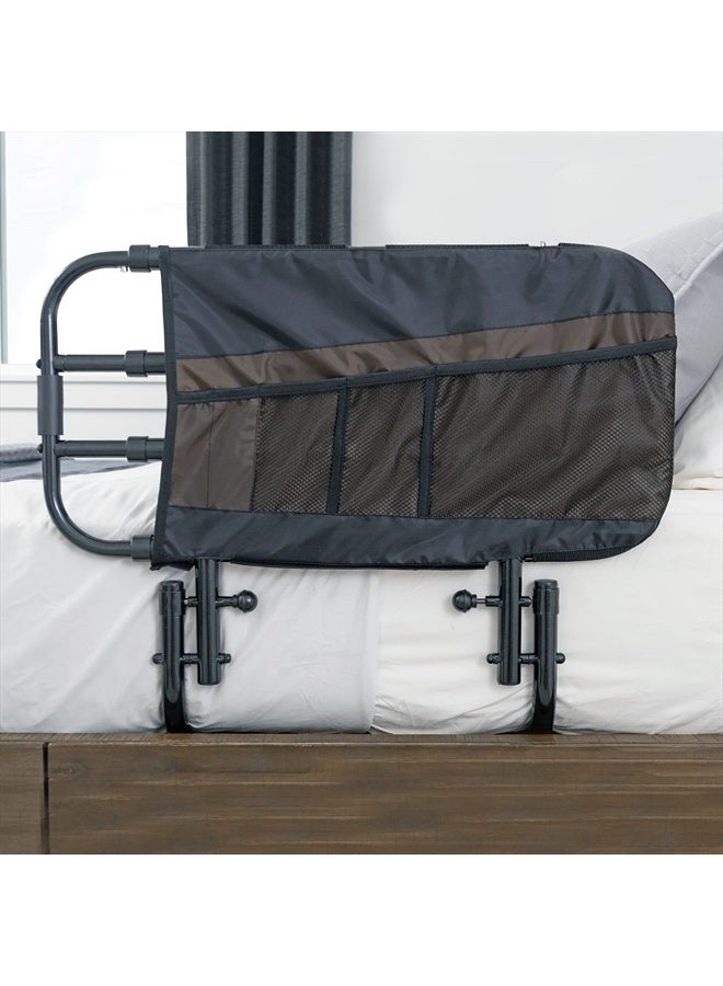 Stander EZ Adjust Bed Rail, Adjustable Senior Bed Rail and Bed Assist Grab Bar for Elderly Adults with Organizer Pouch  - Image 1