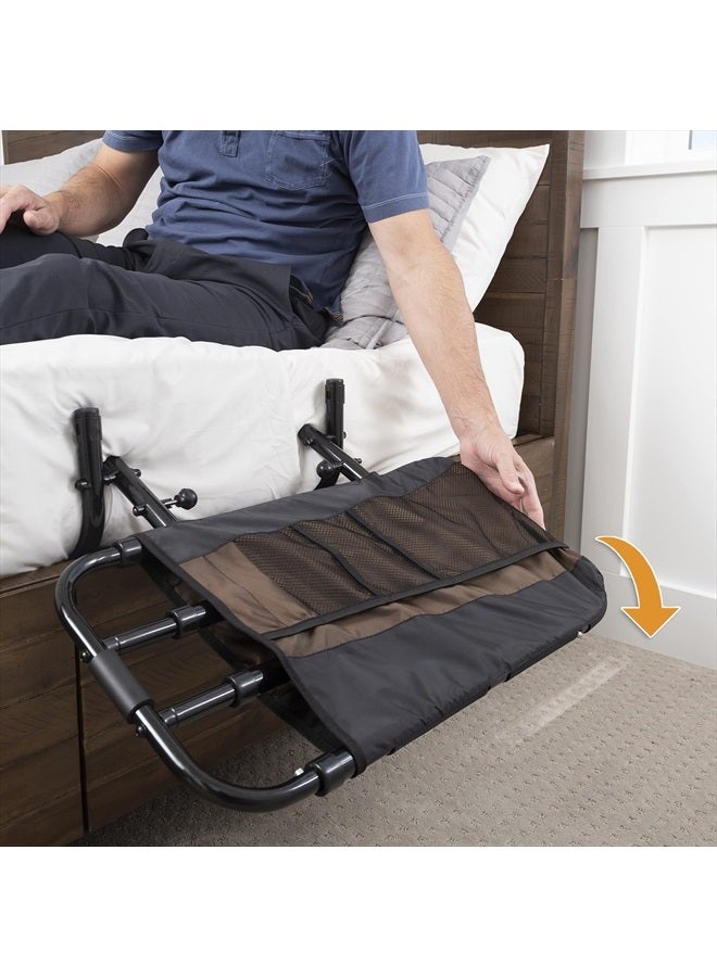 Stander EZ Adjust Bed Rail, Adjustable Senior Bed Rail and Bed Assist Grab Bar for Elderly Adults with Organizer Pouch  - Image 3
