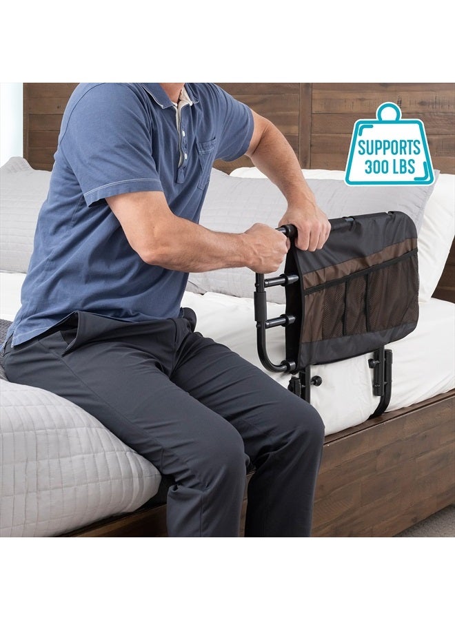 Stander EZ Adjust Bed Rail, Adjustable Senior Bed Rail and Bed Assist Grab Bar for Elderly Adults with Organizer Pouch  - Image 4