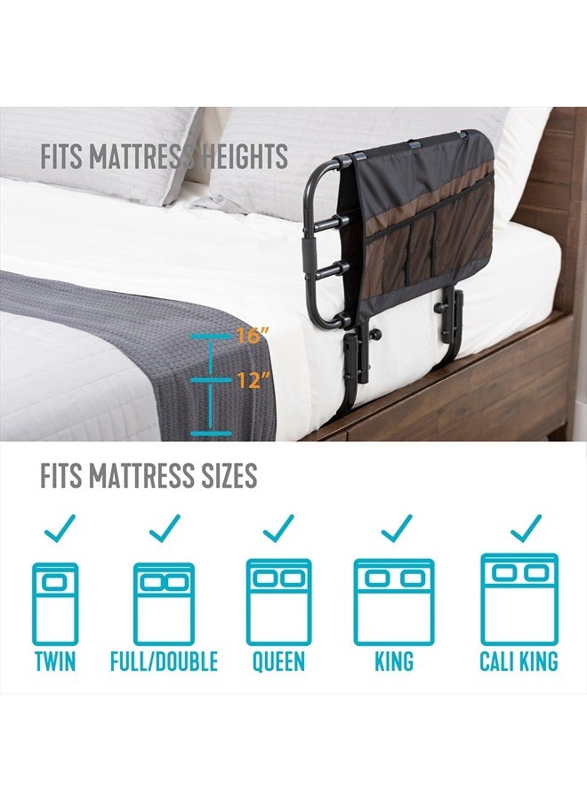 Stander EZ Adjust Bed Rail, Adjustable Senior Bed Rail and Bed Assist Grab Bar for Elderly Adults with Organizer Pouch  - Image 5