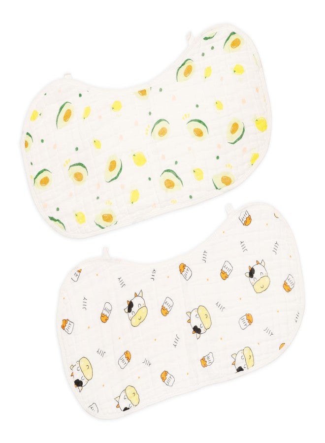 Kicks & Crawl Cotton Printed Moo & Munch Burp Cloth for Baby (Pack of 2, 6-12M) - Image 1