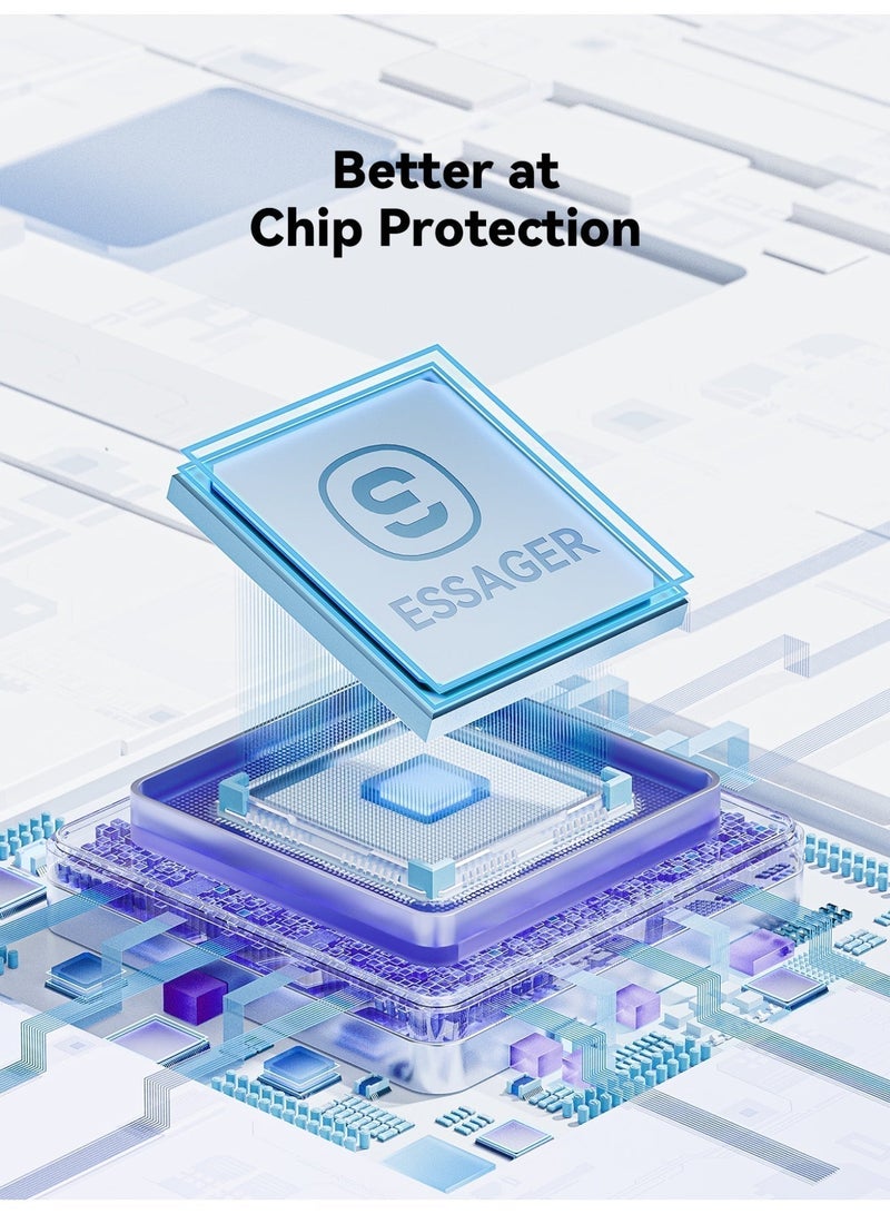 ايساجر كابل شحن سريع من إساجر 7 أمبير بقدرة 100 واط يو إس بي-إيه إلى تايب سي، متوافق مع PD3.0 وQC3.0، مضفر من النايلون، بطول 1 متر – لون أسود - Image 3