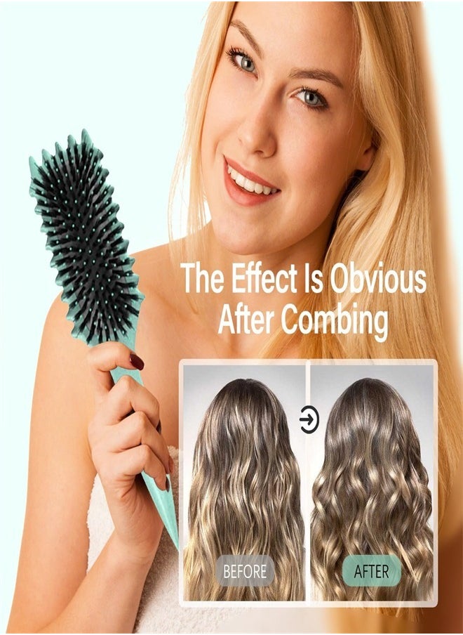 BUPY - 2024 New Curly Hair Brush, Bounce Curl Define Styling Brush, Wet Dry Detangler Hair Brush,The Essential Tool For Shaping And Styling Your Curls, Achieve Perfectly Defined Curls (Green) - Image 1