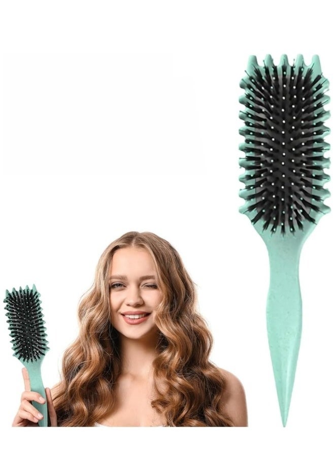 BUPY - 2024 New Curly Hair Brush, Bounce Curl Define Styling Brush, Wet Dry Detangler Hair Brush,The Essential Tool For Shaping And Styling Your Curls, Achieve Perfectly Defined Curls (Green) - Image 1