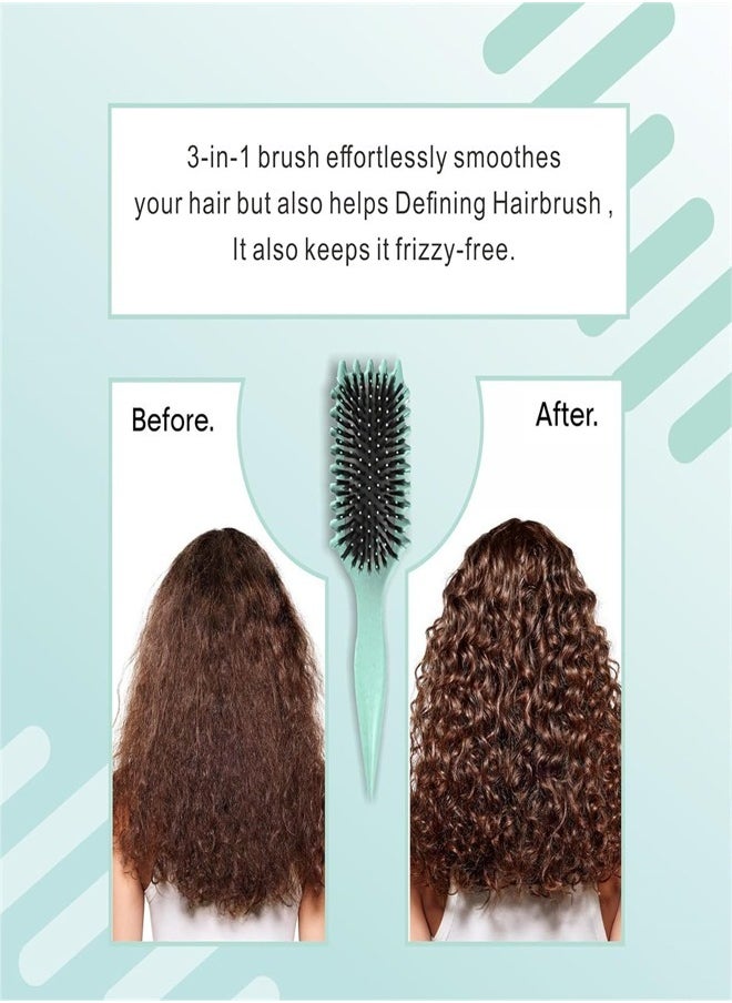 BUPY - 2024 New Curly Hair Brush, Bounce Curl Define Styling Brush, Wet Dry Detangler Hair Brush,The Essential Tool For Shaping And Styling Your Curls, Achieve Perfectly Defined Curls (Green) - Image 1