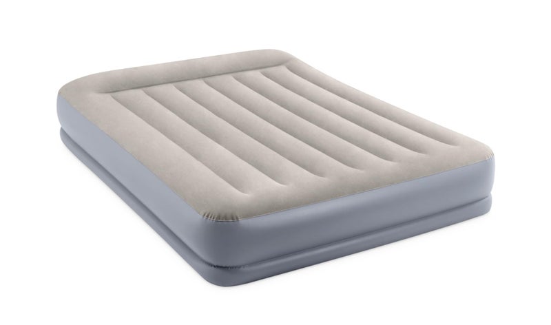 Intex 64117ED Dura-Beam Standard Pillow Rest Air Mattress: Fiber-Tech â€“ Queen Size â€“ Built-in Electric Pump â€“ 12in Bed Height â€“ 600lb Weight Capacity - Image 1