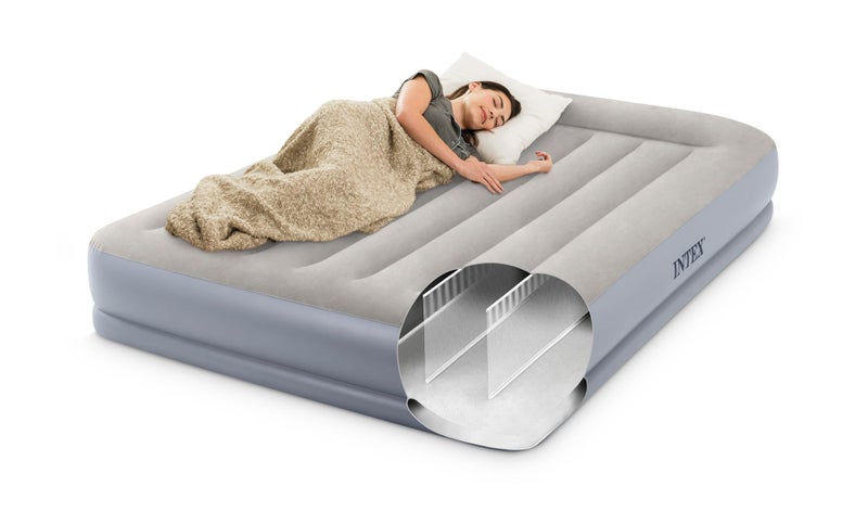 Intex 64117ED Dura-Beam Standard Pillow Rest Air Mattress: Fiber-Tech â€“ Queen Size â€“ Built-in Electric Pump â€“ 12in Bed Height â€“ 600lb Weight Capacity - Image 4