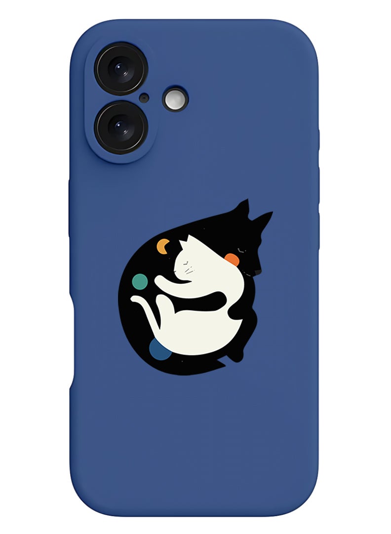 Theodor Protective Slim Fit Case Liquid Silicone Cover with Full Body Protection Anti-Scratch Shockproof Case For Apple iPhone 17 (Blue) More Hugs - Image 1