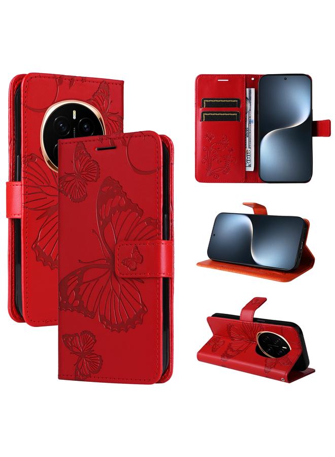 اس-توب جراب لهاتف Honor Magic7 5G، جراب هاتف جلدي قلاب بنقشة فراشة ثلاثية الأبعاد - Image 1