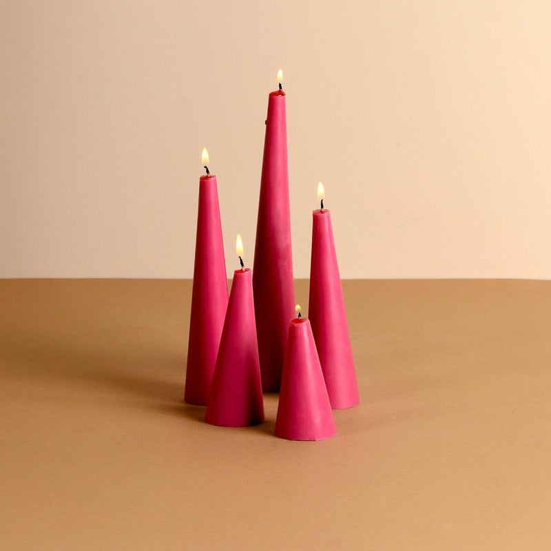RAD LIVING Rad Living Festival Special Sunshine Set of 5 Candles Lily of The Valley Scented Soy Wax Fiery Pink Candles 20mins 15 Hours Each Burn Time Perfect for Home Dcor Ideal for Gifting 