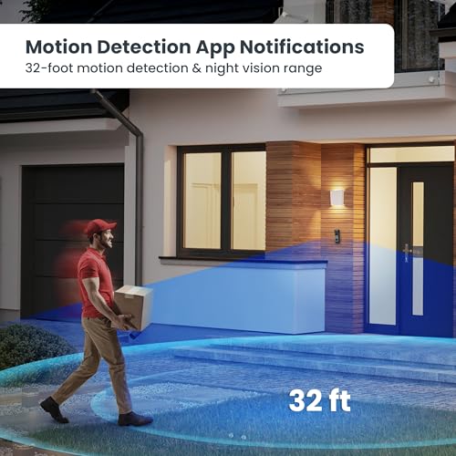 Feit Electric Smart Wireless Doorbell w/Dual-Lens 1080p HD Camera, 24/7 Local Recording, Night Vision, Voice Assistant, AI Detection for People & Packages, Includes Wireless Chime, CAM2/DOOR/WIFI/BAT - Image 4
