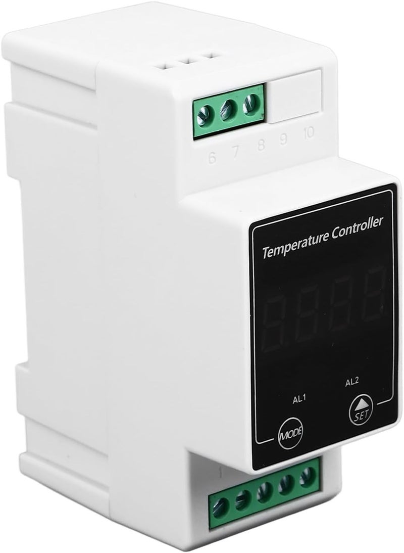 منظم درجة الحرارة الرقمي مفتاح التحكم الذكي مع حاضنة الزواحف وصوبة زراعية AC240V مادة ABS مقاومة للحريق تركيب على سكة DIN - Image 1