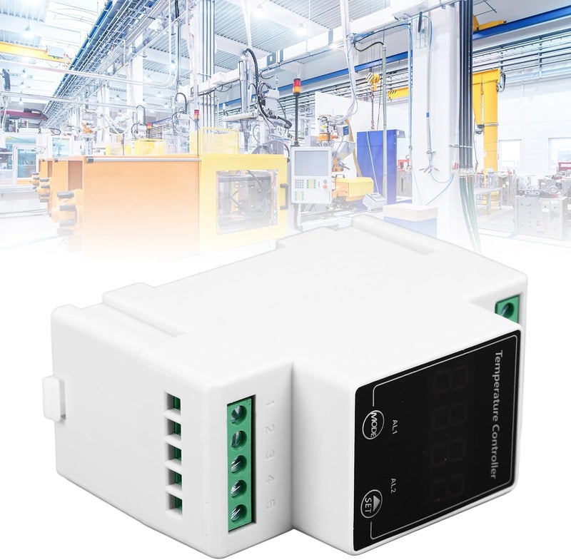 منظم درجة الحرارة الرقمي مفتاح التحكم الذكي مع حاضنة الزواحف وصوبة زراعية AC240V مادة ABS مقاومة للحريق تركيب على سكة DIN - Image 2