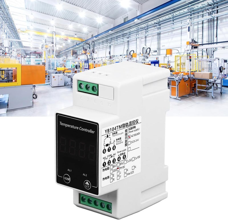 منظم درجة الحرارة الرقمي مفتاح التحكم الذكي مع حاضنة الزواحف وصوبة زراعية AC240V مادة ABS مقاومة للحريق تركيب على سكة DIN - Image 4